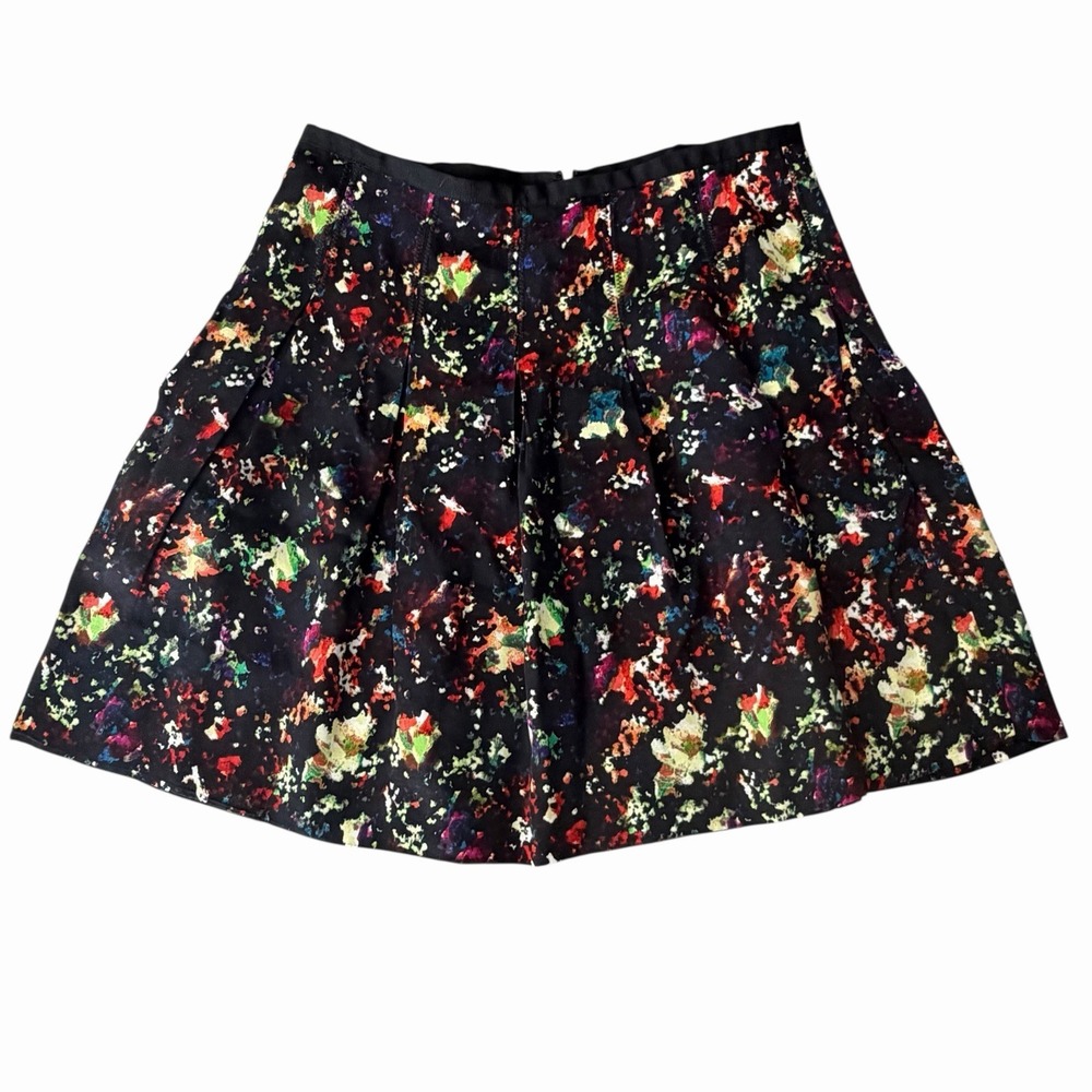 GAP Confetti Pleat Skater Skirt Sz 4 Black Colorful Pockets Y2K Preppy Gothcore‎